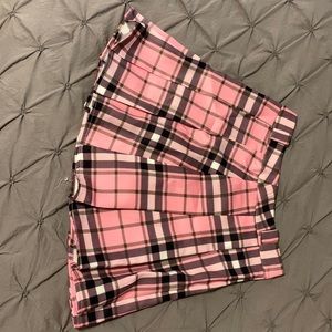 Pink plaid skirt